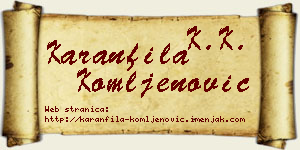 Karanfila Komljenović vizit kartica